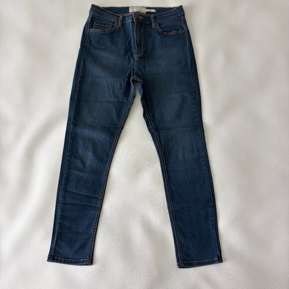 Free People Jean Womens 29 Blue Hi-Rise Slim Fit Stretch Denim Medium Wash USA - Picture 1 of 11